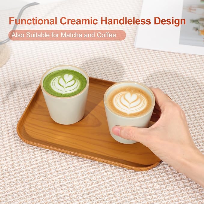 6.7 Ounce Janpanese Tea Cup Set of 4, Handle-less Espresso Cups Set