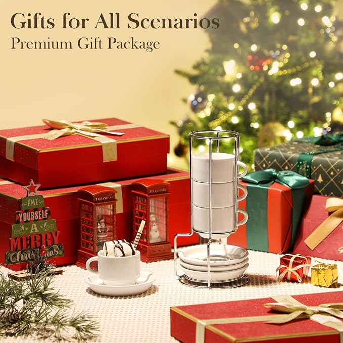 MALACASA 2.5 OZ Porcelain Espresso Cups