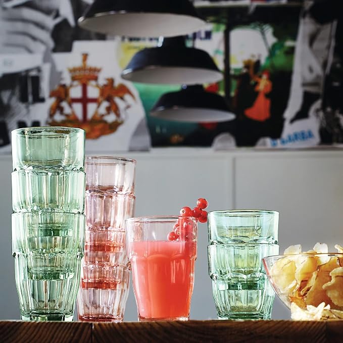 Bormioli Rocco Rock Bar 12.5 oz. Long Drink Stackable Tempered Beverage Glasses