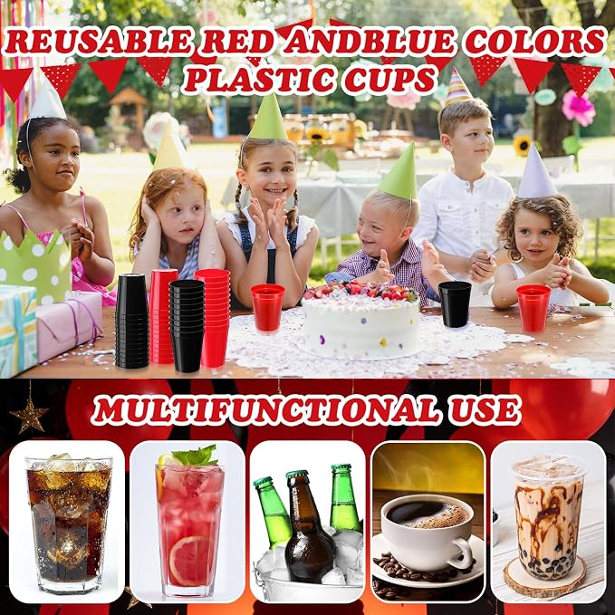 Yungyan 50 Pack 16 oz Stadium Cups Reusable Plastic Cups Blank Drink Stadium