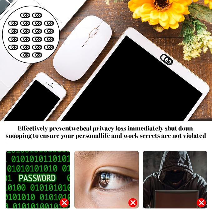 20 Pcs Webcam Cover Slide, 0.023 Inch Ultra Thin Universal Laptop Camera Cover