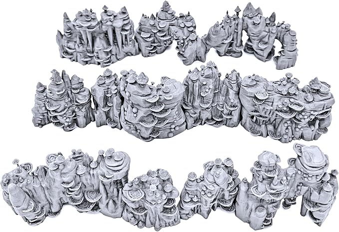 Shroom Grotto Walls by Printable Scenery, 3D Printed Tabletop RPG Scenery and