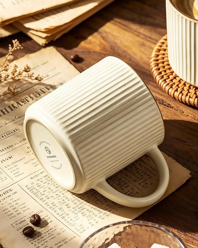 famiware Coffee Mug Set for 4, Star 12 oz Catering Mugs Cup Set