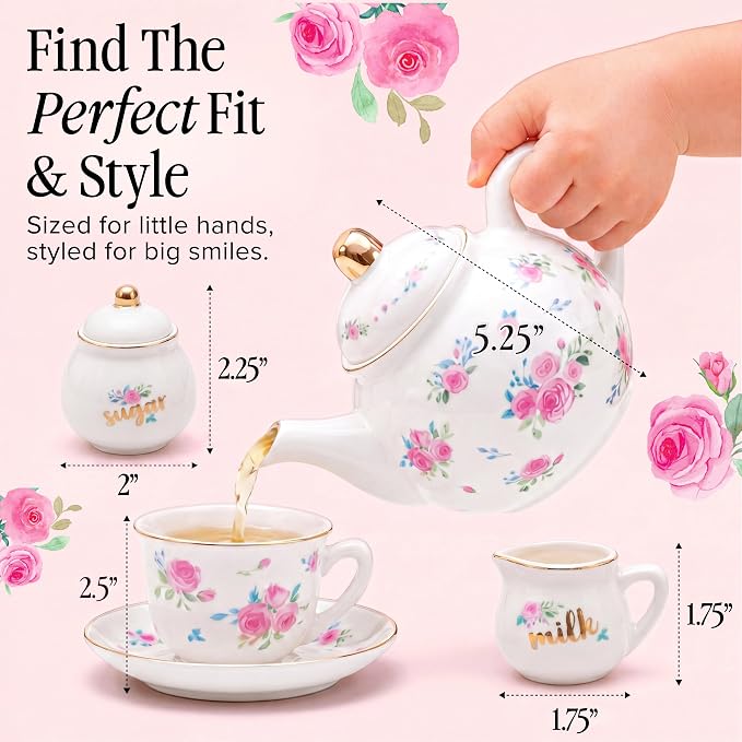 Giggle & Honey® White Floral Tea Party Set