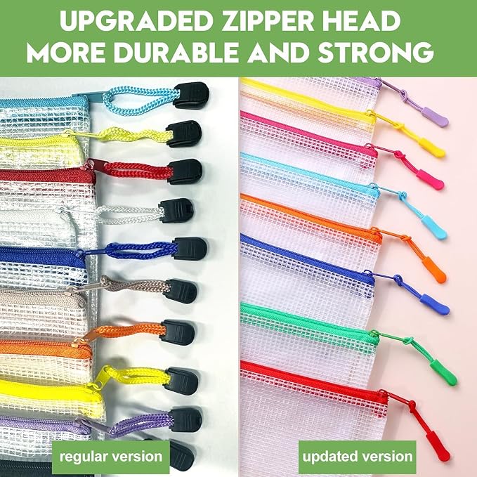 18 Pack A4 Mesh zipper pouch bags, Zipper Bags