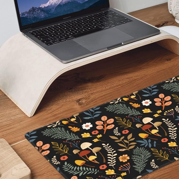 Gaming Mouse Pad Floral Desk Mat, Botanical Mouse Pad, Vintage Desk Mat