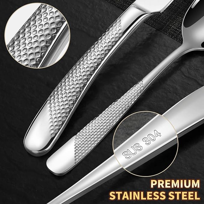 Hammered 30 Pieces Set Silverware Set