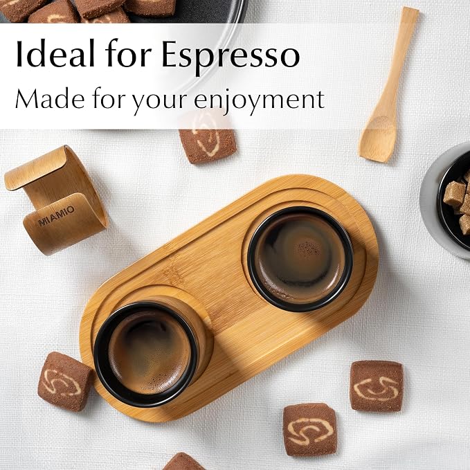 MIAMIO – Espresso Cups Set of 4 Japanese Tea Cups Ceramic/Handleless Mug