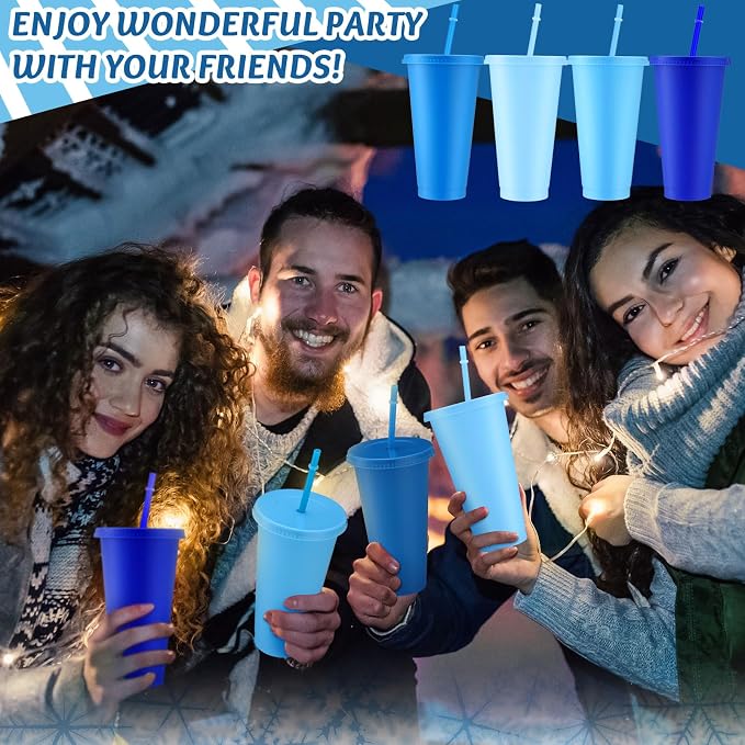 Skylety 12 Pcs Winter Plastic Cups