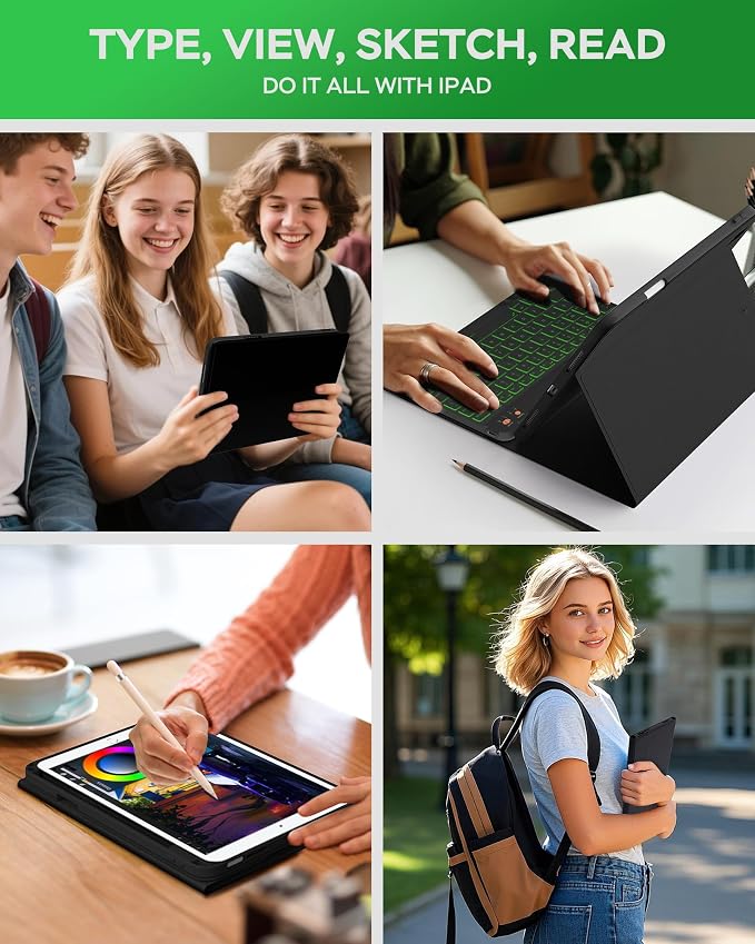 Keyboard Case for iPad 9th 8th 7th Generation 10.2"