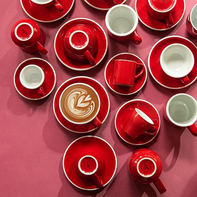 Loveramics Latte Art Mug with Saucer, 10 oz Ceramic Coffee cups with Round