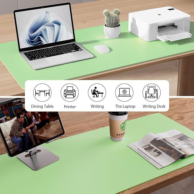 Aothia Leather Desk Pad Protector, Office Desk Mat, Large Mouse Pad, Non-Slip
