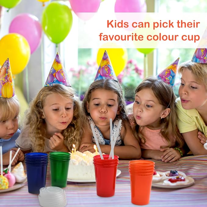 L LIKED 20 Pack 12oz Kids Cups, Spill Proof Party Cups