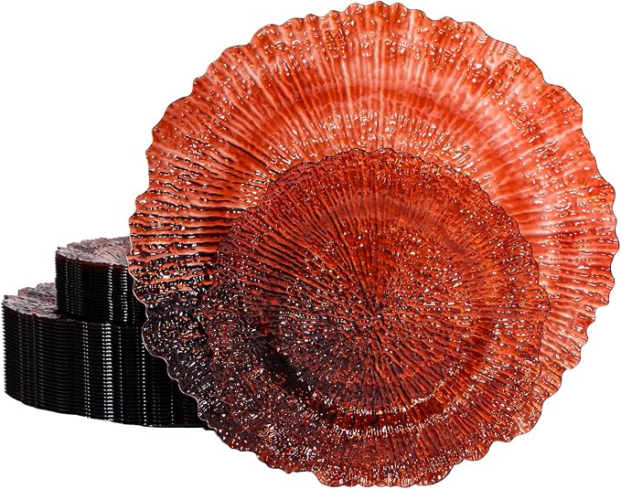 U-QE 60PCS Amber Plastic Plates