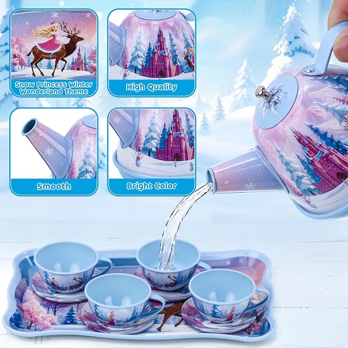 Tea Party Sets for Toddlers 3-5, PRE-WORLD Princess Tea Time Toy
