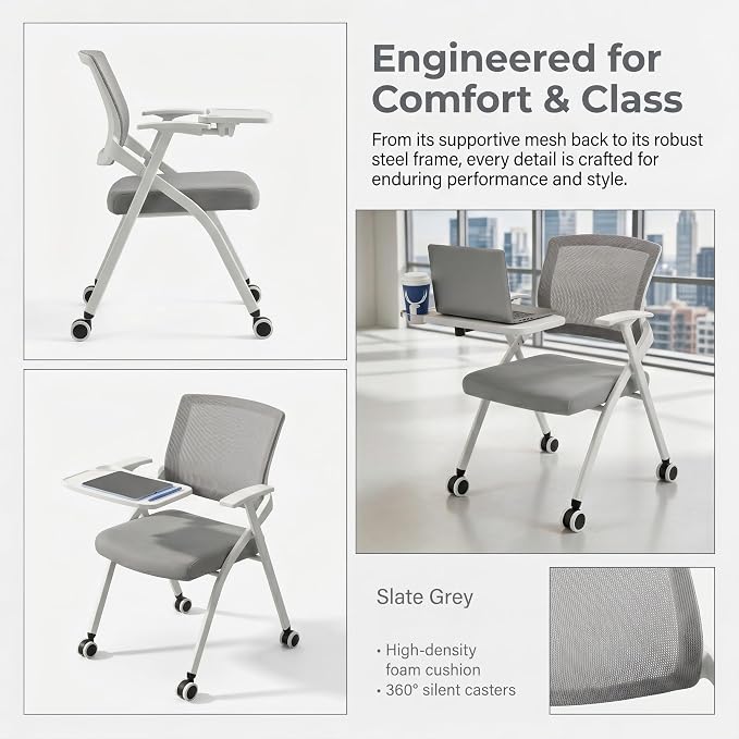 12 Pack Foldable Office Training Chairs
