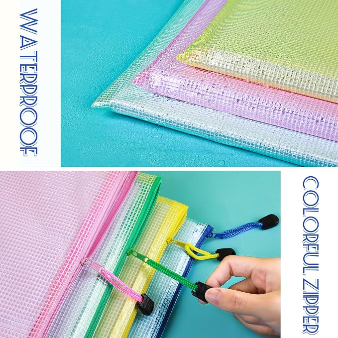 LEOBRO Mesh Zipper Pouch Bags, 13.2"x 9.2" Zipper Pouch, Storage Bags Pouch