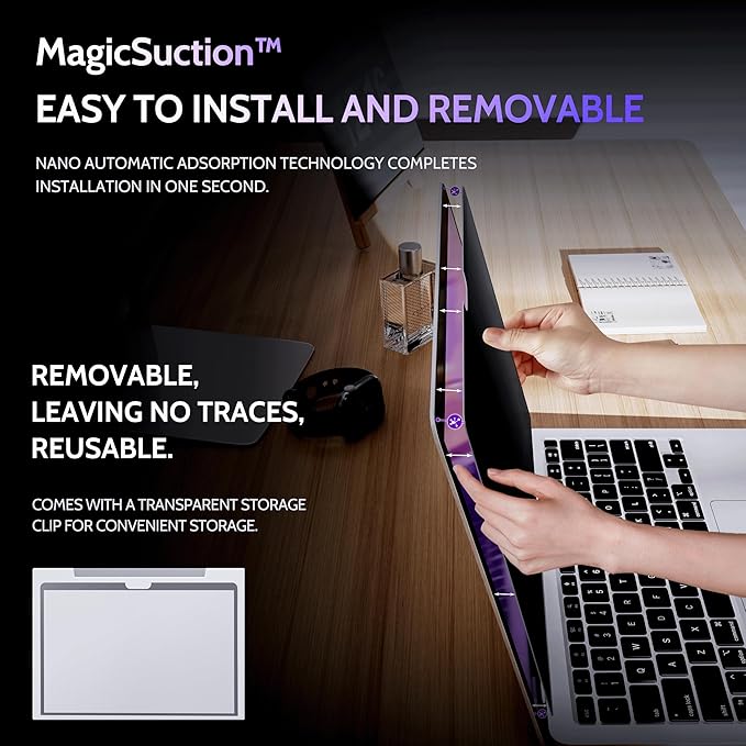Privacy Screen for MacBook Pro 13 In & MacBook Air 13 Inch, MagicSuction™