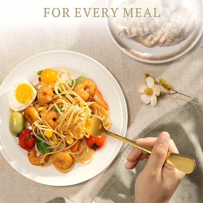 Astercook Silverware Set 48-Piece Gold Flatware Set