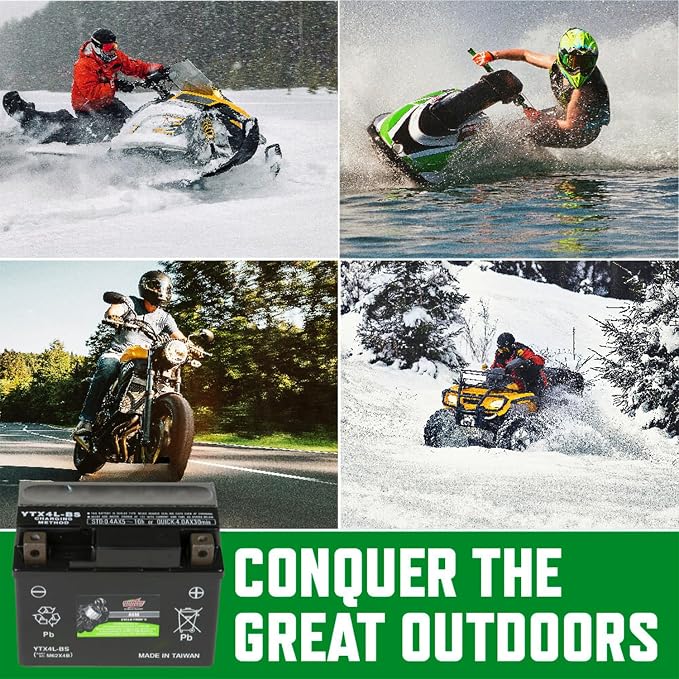 Interstate Batteries YTX4L-BS 12V 3Ah Powersports Battery 50CCA AGM