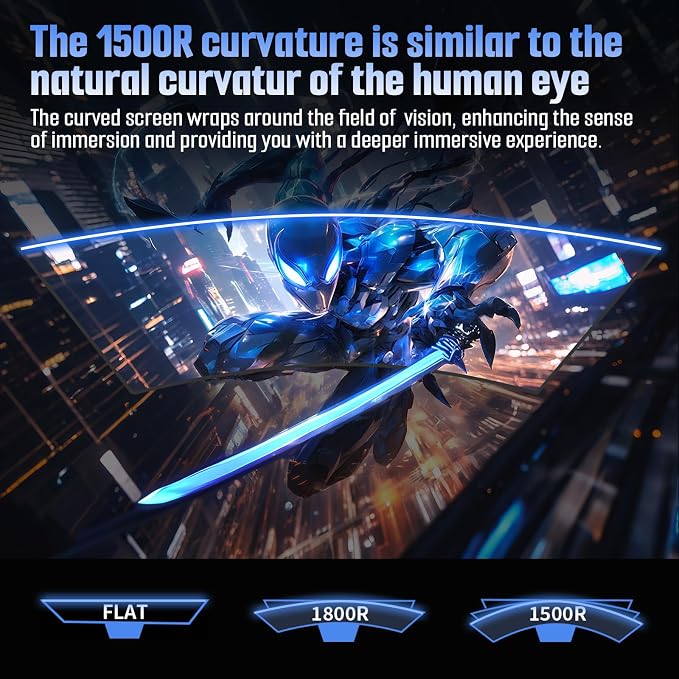 SANSUI Curved 24 Inch Gaming Monitor 160Hz FHD 1080P Computer Monitor, MPRT 1ms