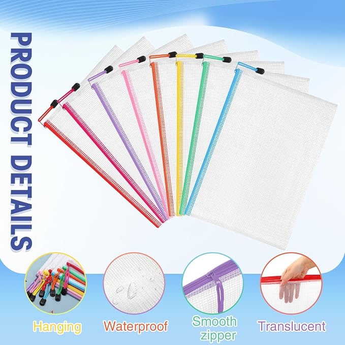 Jetec 32 Pcs Mesh Zipper Bags Toy Storage Bikini Organizer Bag Bolsas Para