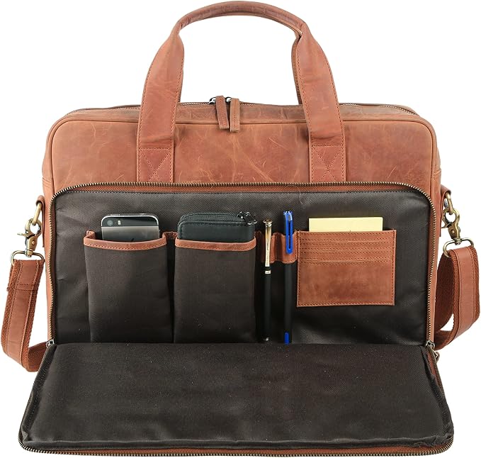 Leather briefcases Laptop Messenger Bags Best Office School College Satchel Bag