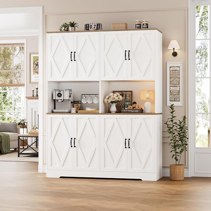 71" Tall Pantry Cabinet, Large Kitchen Hutch