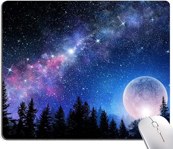 Mouse Pad, Forest Moon Mouse Pad, Washable Square Cloth Mousepad