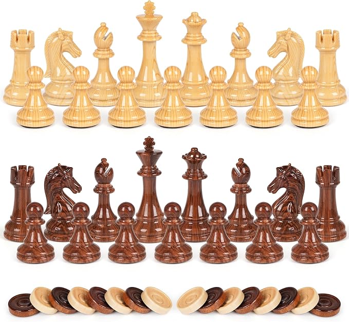 Chess Checkers Backgammon Set 3-in-1 Board Games Sets