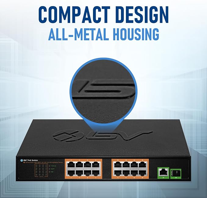 BV-Tech 18 Ports Long Range PoE+ Switch