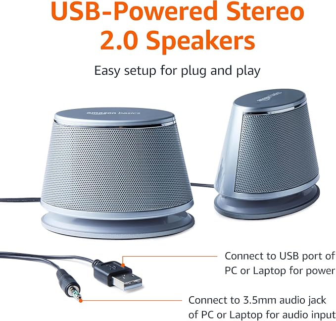 Amazon Basics Stereo 2.0 Speakers