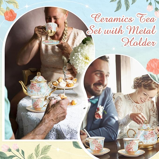 Zhehao 20 Pcs Porcelain Tea Set