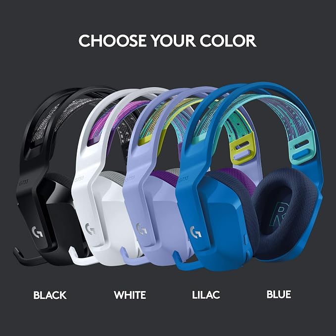 Logitech G733 Lightspeed Wireless Gaming Headset, Suspension Headband,