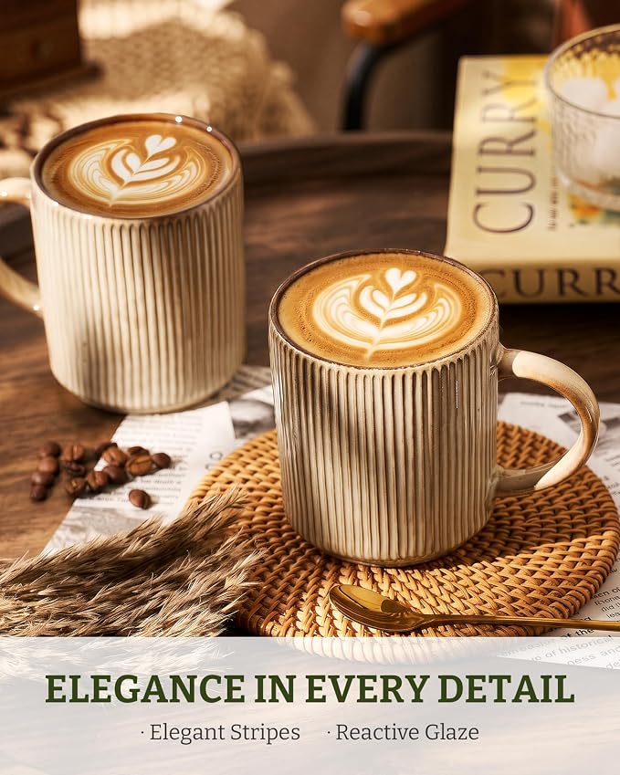 famiware Coffee Mug Set for 6, Star 12 oz Catering Mugs Cup Set