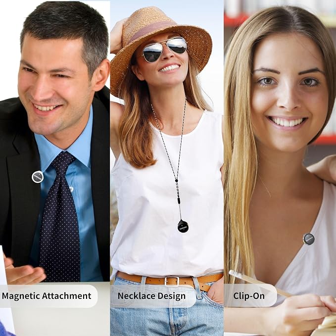 Wireless Lavalier Microphone for iPhone Android, Mini Clip-On Mic