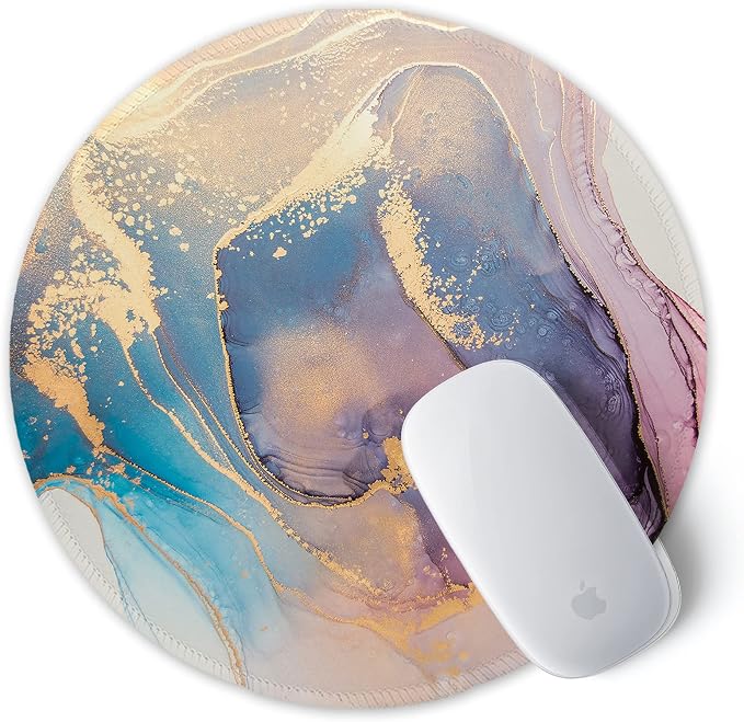 ITNRSIIET Round Mouse Pad with Stitched Edge Premium-Textured Waterproof