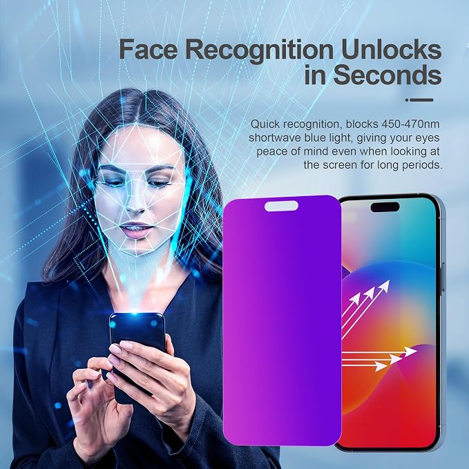 Compatible for iPhone 15 Pro Max Privacy Screen Protector Tempered Glass 6.7