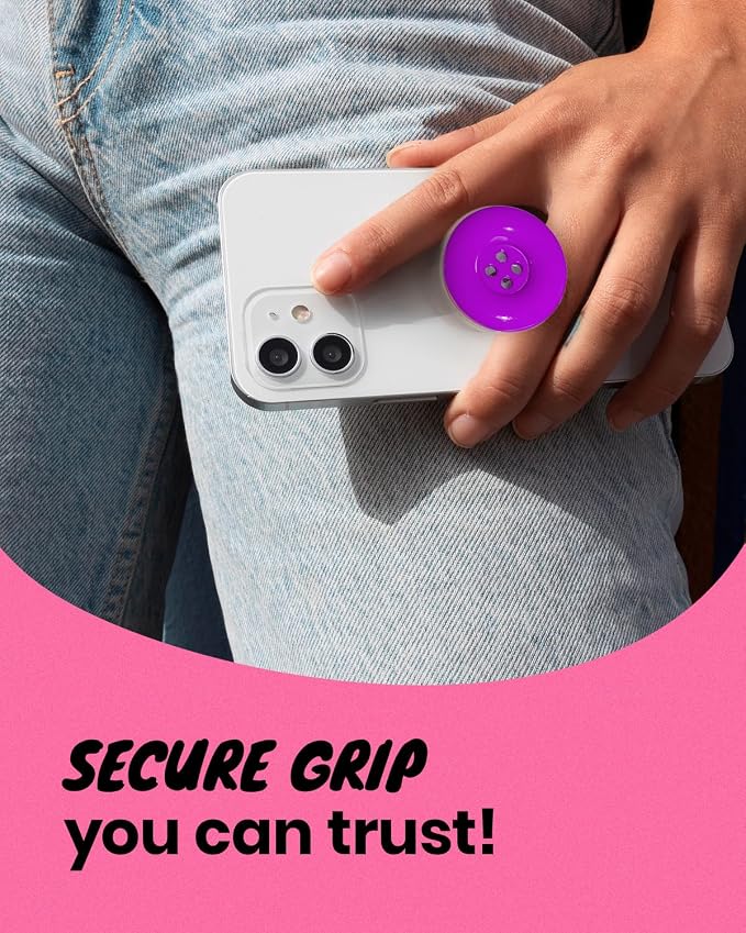 Solid Color Button Phone Grip – Minimalist Design, Durable and Lightweight
