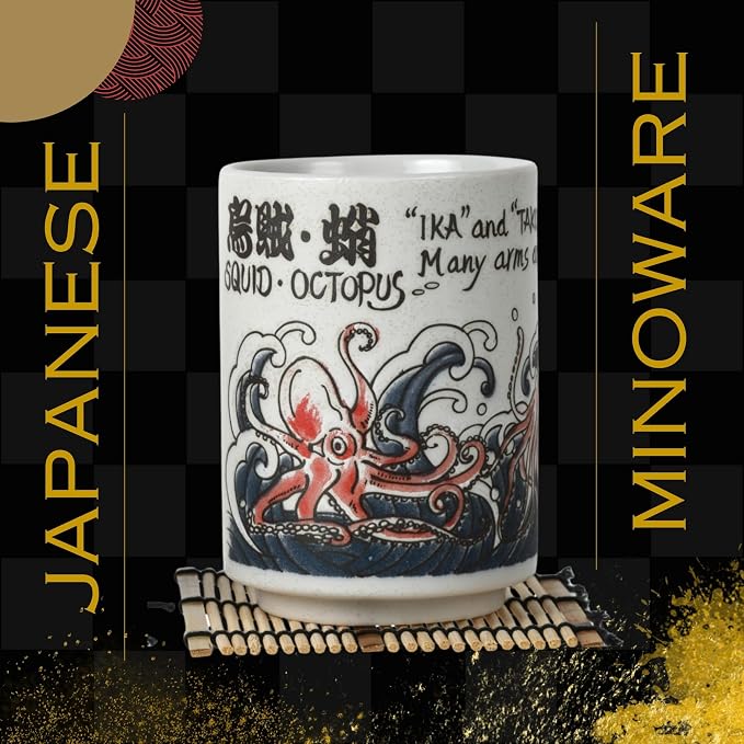 Japanese Tea Cups Sushi-Yunomi Mino Ware