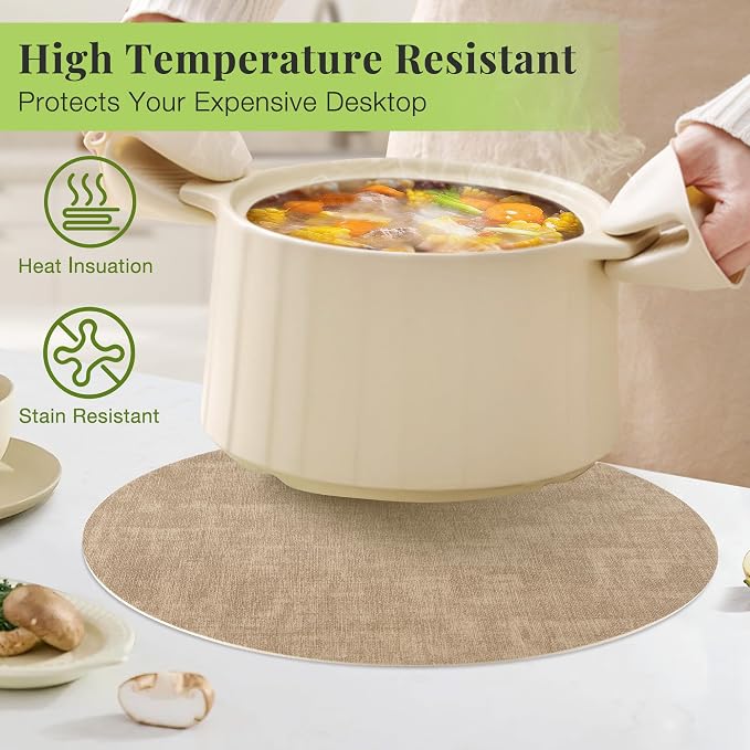 Fyvva Placemats Set of 8, Stain & Scratch Resistant,