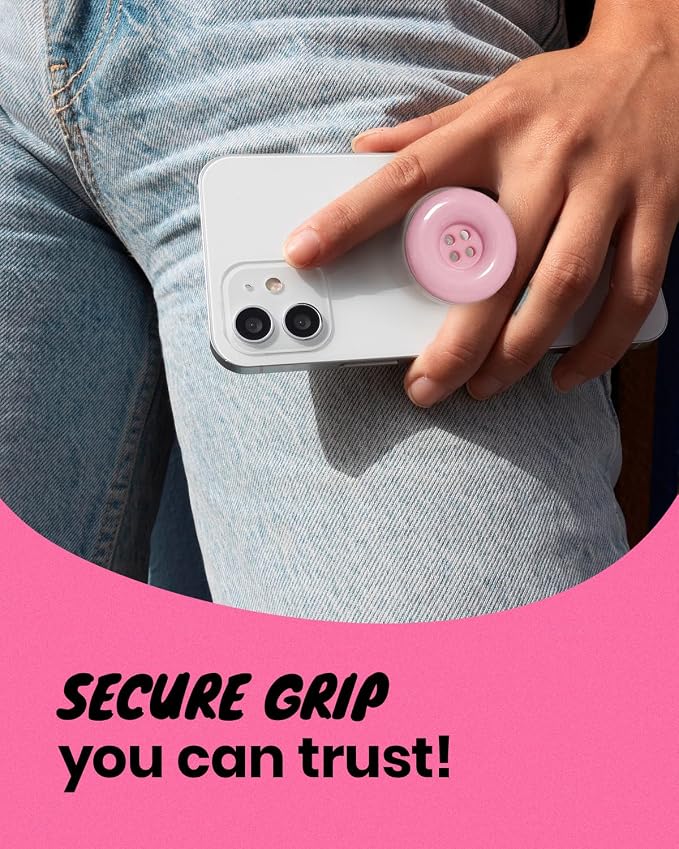 Solid Color Button Phone Grip – Minimalist Design, Durable and Lightweight