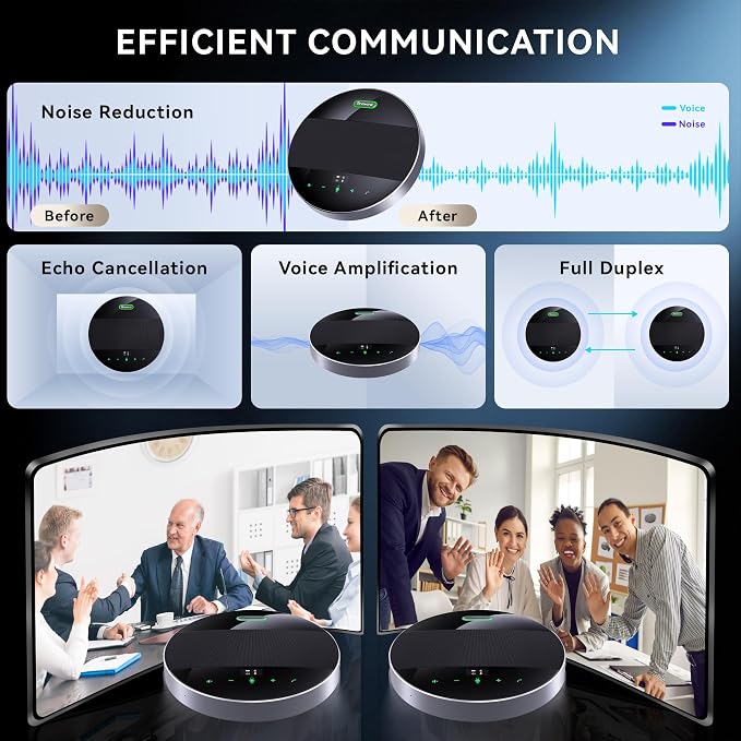 Tenveo MagiCall-EX Bluetooth Conference Speakerphone, Daisy Chain/Use Alone up