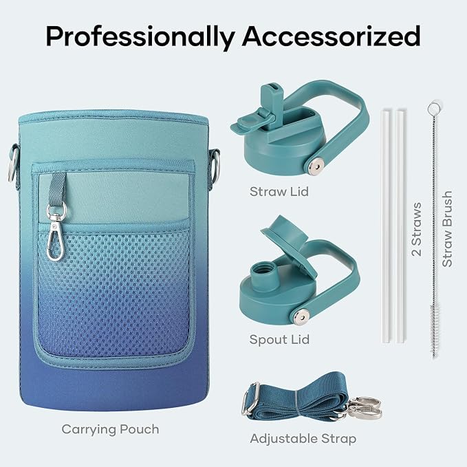 BUZIO 64 oz Insulated Stainless Steel Water Bottle