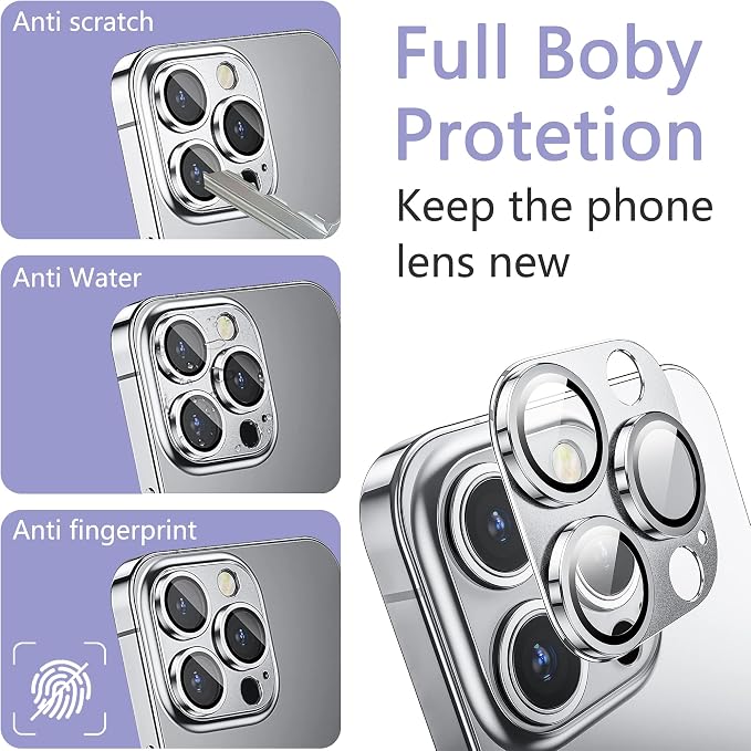 2 Pack Camera Lens Protector for iPhone 16 Pro/iPhone 16 Pro Max, AR Tempered