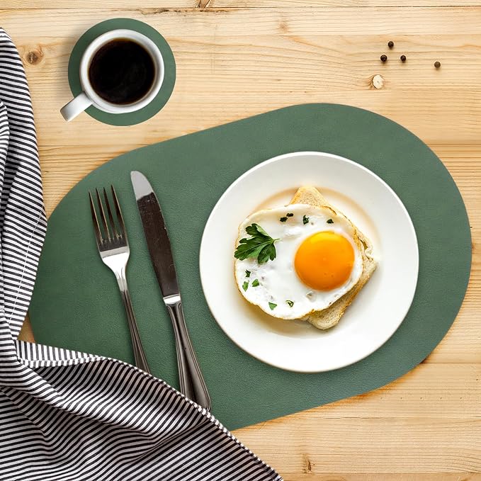 Faux Leather Placemats Set of 6
