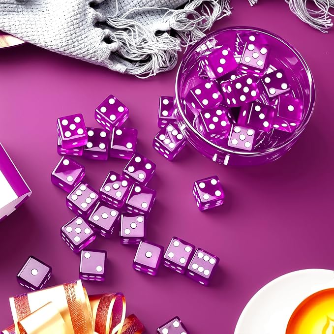 36 Piece 19 mm Casino Style Craps Dice Sets Acrylic and Translucent D6 Dice