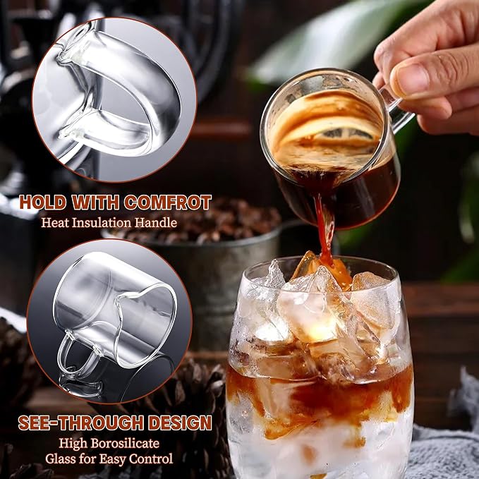 Gulex Espresso Cups Set of 4 Glass Coffee Cups