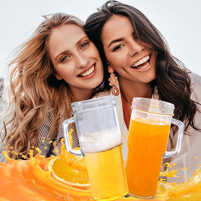 24oz Glass Cups with Lids and Straws