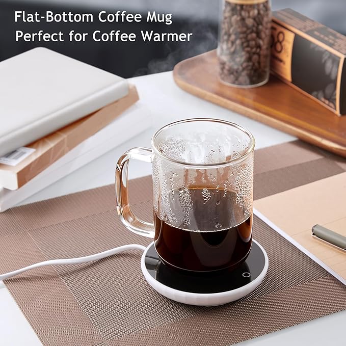 Glass Coffee Mugs, 20 oz Ice Coffee Cups Set of 6, Large Clear Tea Cups